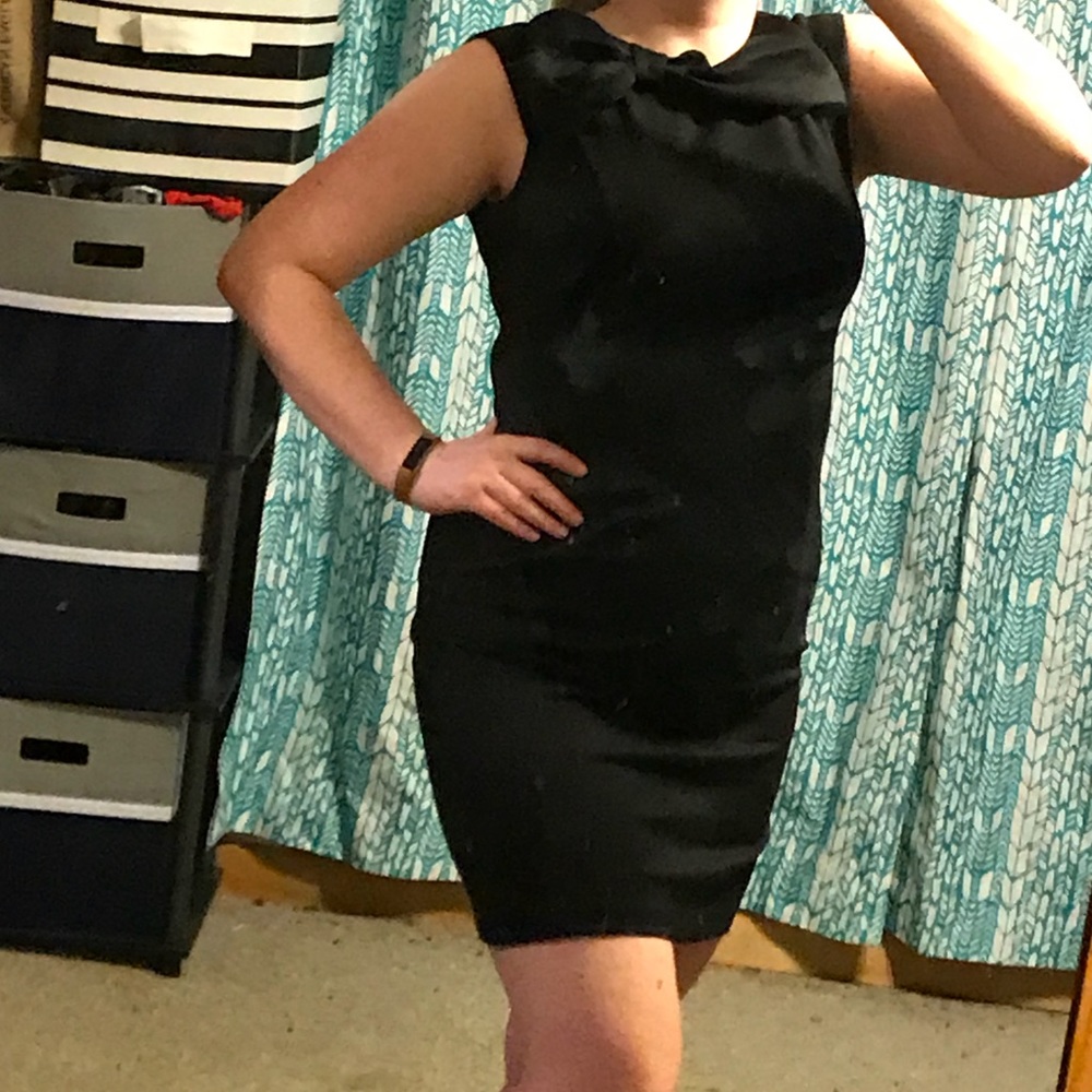 Black dress with bow detailing